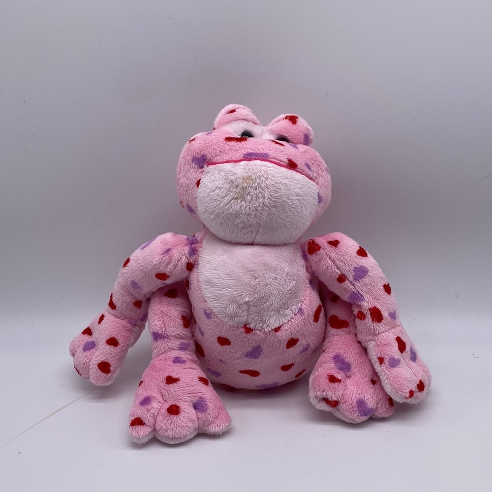 Ganz Webkinz Pink Love With Hearts‎ Frog Plush. Size OS